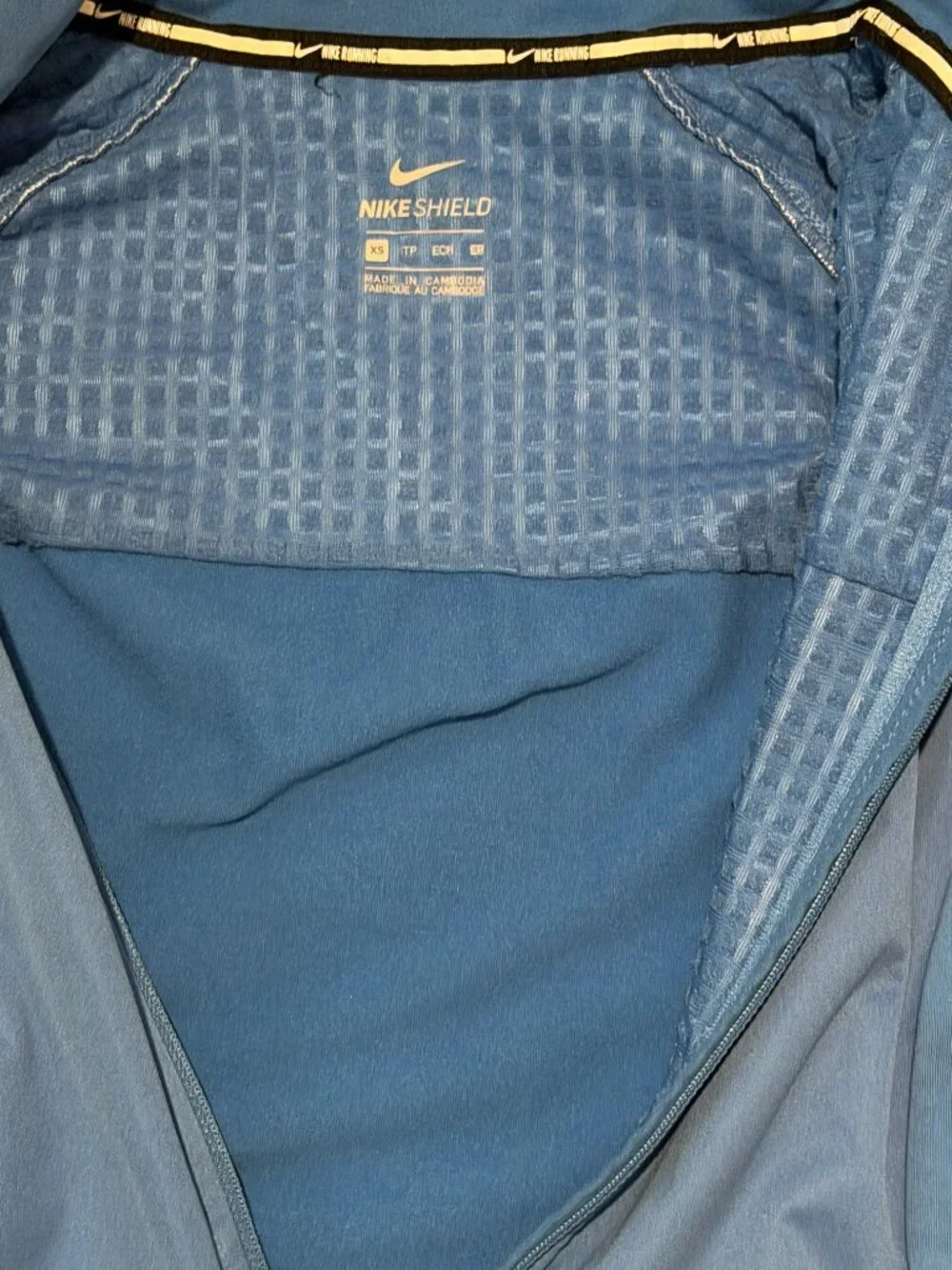 Nike Shield Blue Full Zip Running Jacket Women's Size XS Like New